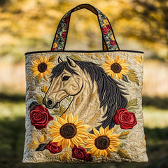 Wild Horse Quilted Tote Bag
